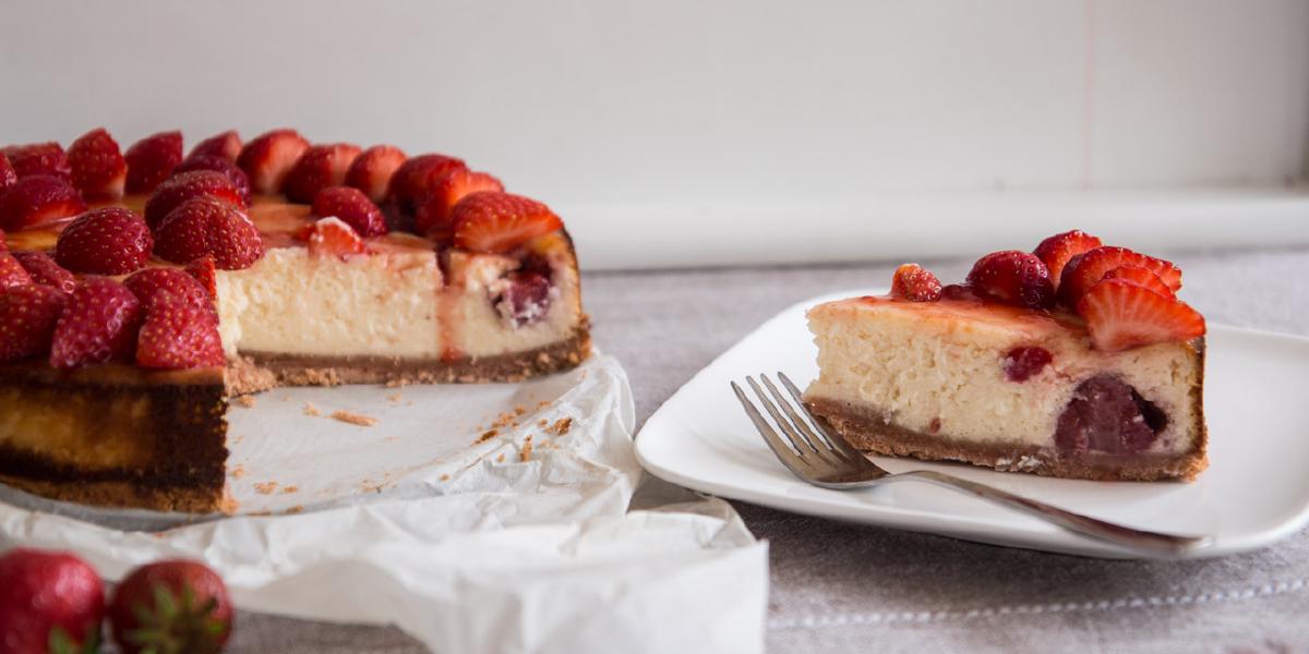 Aardbeien-cheesecake