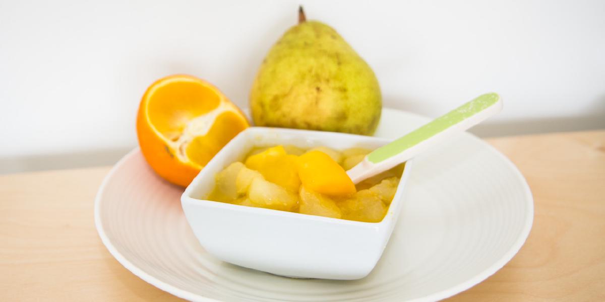 Fruithapje: Peer en Mango